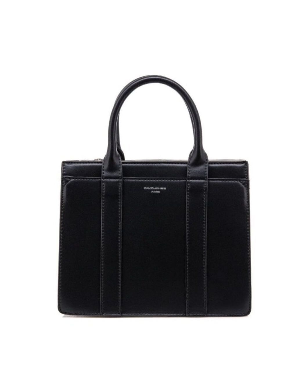 David Jones Paris Black Satchel Purse Bag 3 Compartment